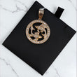 Pisces Sign Pendant 10K Yellow Gold With Diamond / 1.64Ct Dia / 6.2gr