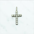 14K White Gold Lab Diamond Cross Pendant 2.87Ct Lab Dia Vs / 2.96gr / 1.5in