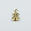 10K Yellow Gold Diamond Bear-Heart Black Pendant 1.05Ct Dia / 3.86gr / 1.3in