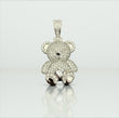 10K White Gold Diamond Bear-Heart White Pendant 1.34Ct Dia / 3.75gr / 1.3in