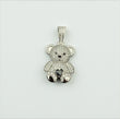 10K White Gold Diamond Bear-Heart Black Pendant 1.04Ct Dia / 3.8gr / 1.3in