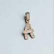 Letter A Pendant 10K Yellow Gold With Diamond / 3gr