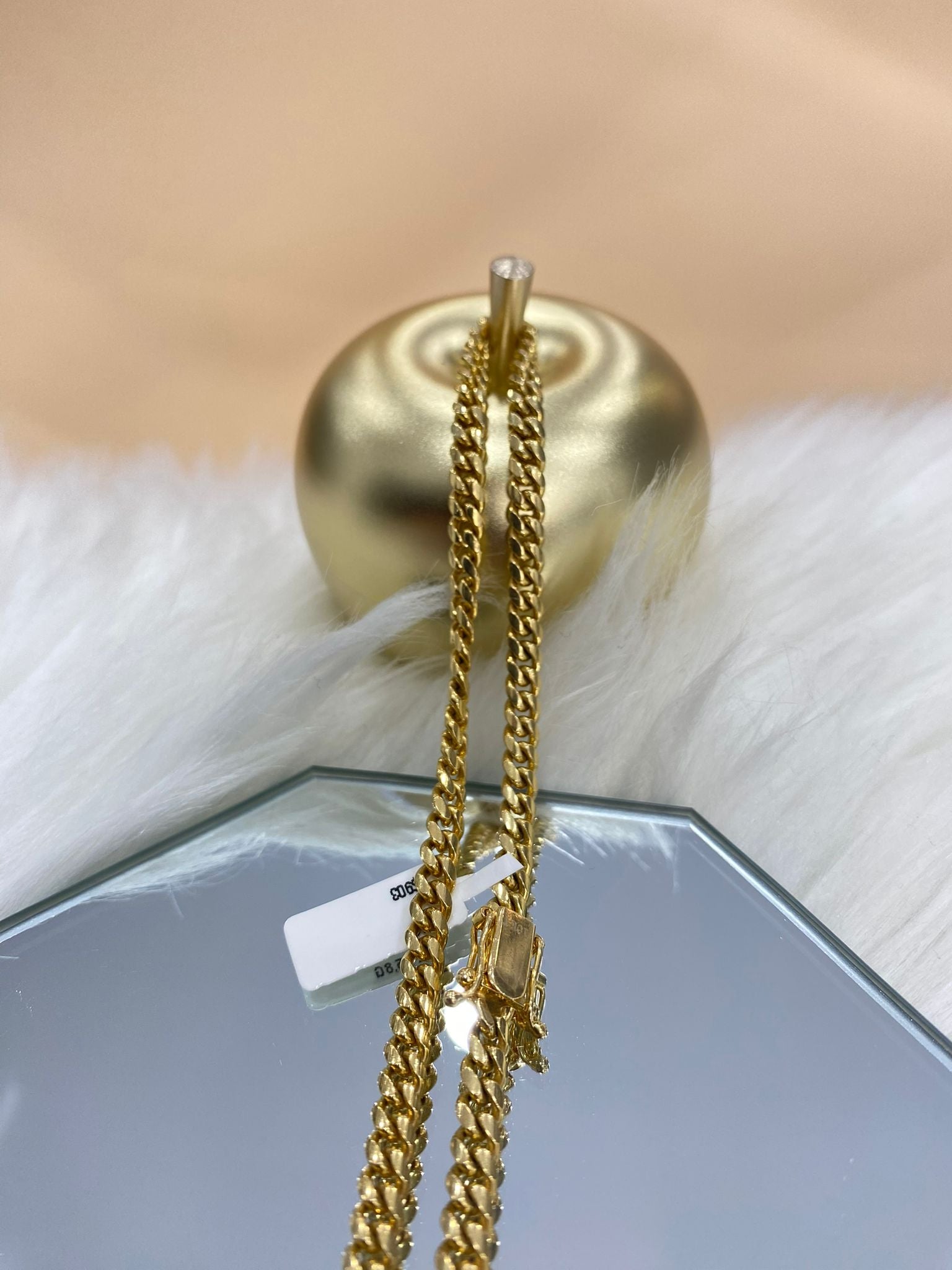 10K Yellow Gold Micro Cuban Chain / 32.5gr / 4mm / 24in