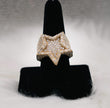 Big Star Ring 14K Yellow Gold With Diamonds Baguette / 17.7gr / Size 10 / 6.23Ct Dia