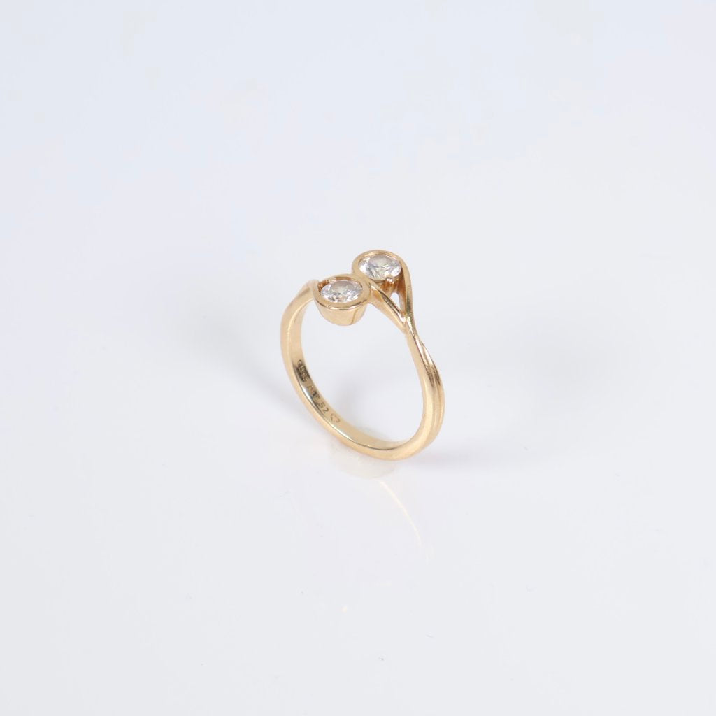 14K YG Diamond Pan Luxury Ring / 3gr / Sz 6 / 0.50Ct Dia