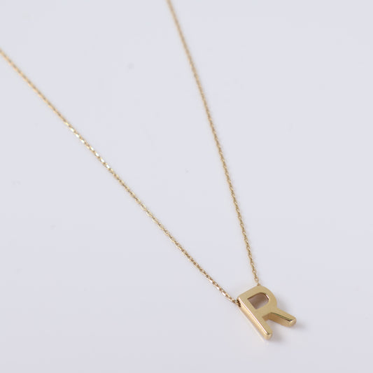 14K Yellow Gold Letter R Jewelry Set / 1.6gr