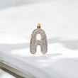 10K YG Diamond Letter A Pendant / 2.2gr / 1.1in / 0.42Wt Dia