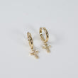 10K YG Diamond Cross Hoop Earrings / 3.15gr /  / 0.13Ct Dia