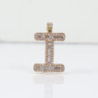 10K YG Diamond Baguette Letter I Pendant / 2.8gr / 0.8in / D-0.55Ct
