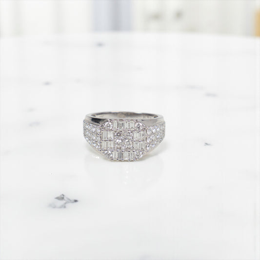 10K WG Diamond Luxury Baguette Rings / 7.3gr / Sz 10.5 / D-2.25Ct