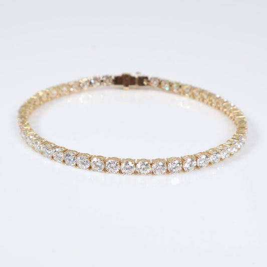 14K YG Lab Diamond Tennis Bracelet / 8.9gr / 4mm / 7in / 11.71Ct Lab / VS / F
