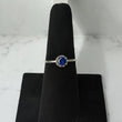 18K White Gold Lone Crown Ring With Blue Zircon / 2gr / Size 7