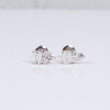 14K WG Lab Diamond Emerald Cut - Heart Cut Stud Earrings / 1.66gr / 9mm / 2 CTTW Lab VS / E-F