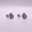 14K White Gold Diamond Heart Stud Earrings 0.28Ct / 1.7gr
