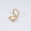 14K YG Luxury Round Duo Engagement Ring / 8.1gr / Sz 7 / White Zircons