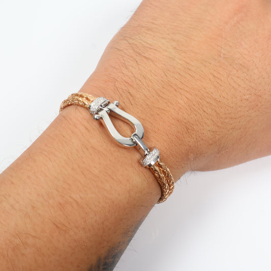 18K 2 Tone Diamond Luxury Bracelet / 22.3gr / Sz 16 / D-0.31Ct