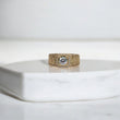 10K YG Luxury Square Solitaire Rings / 8gr / Sz 10 3/4 / White Zircons