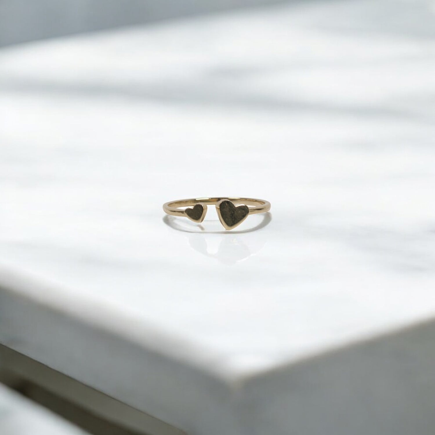 10K YG Hearts Rings / 1gr / Sz 7 /