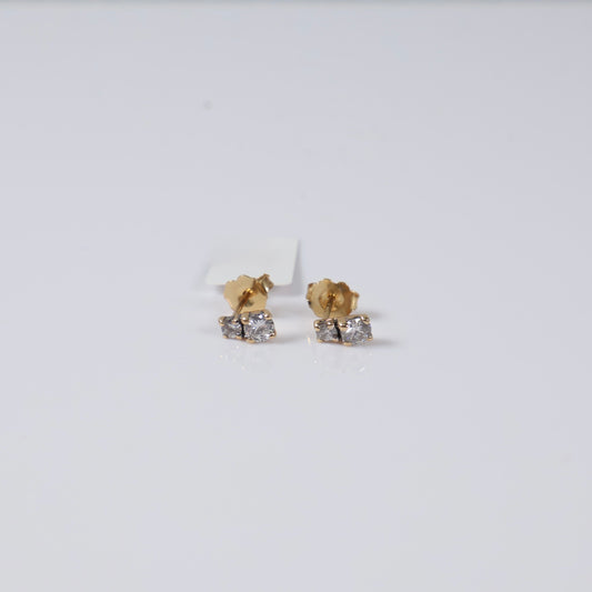14K Yellow Gold Women Stud Earrings / 1gr