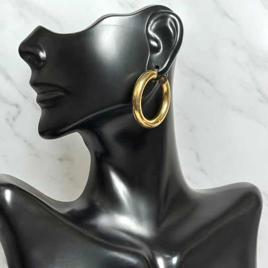 14K Yellow Gold Hoop Earrings / 4.5gr