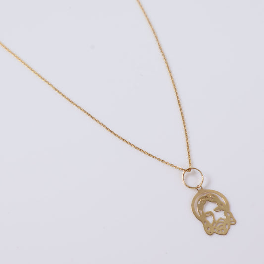 14K Yellow Gold Jesus Face Jewelry Set / 0.9gr