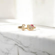 10K YG Diamond HK - Letter E Rings / 2.3gr / Sz 6.5 / 0.12Wt Dia