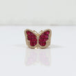 10K Yellow Gold Diamond Butterfly Ring 3.6Ct Lab Dia / Sapph / 10.1gr / Size 7