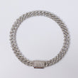 10K WG Diamond Cuban Links Bustdown Hallow Bracelet / 12.2gr / 6.5mm / 7.5in / 1.99Ct Dia