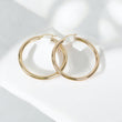 14K YG Fashion Hoop Earrings / 3.2gr / 1.5in /