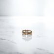 18K Three Colour Gold Three-Lines Bows Ring With Zircons / 4.1gr / Size 6.5