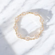 18K Yellow Gold Luxury Beautiful Stones Bracelet / 11.7gr / 6.5in