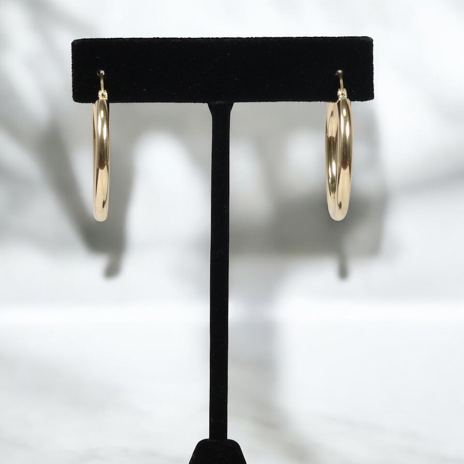 14K YG Fashion Hoop Earrings / 2.26gr / 1.2in /