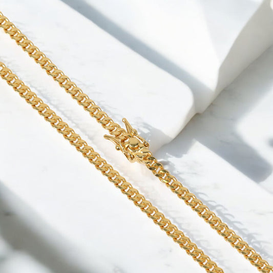14K YG Micro Cuban Chain / 28.27gr / 4.2mm / 20in /