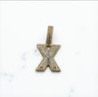10K Yellow Gold Letter X Pendant With Diamond 0.25 / 1.5gr