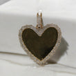 10K YG Memorial Heart Pendant / 6.4Gr / 1.4in /