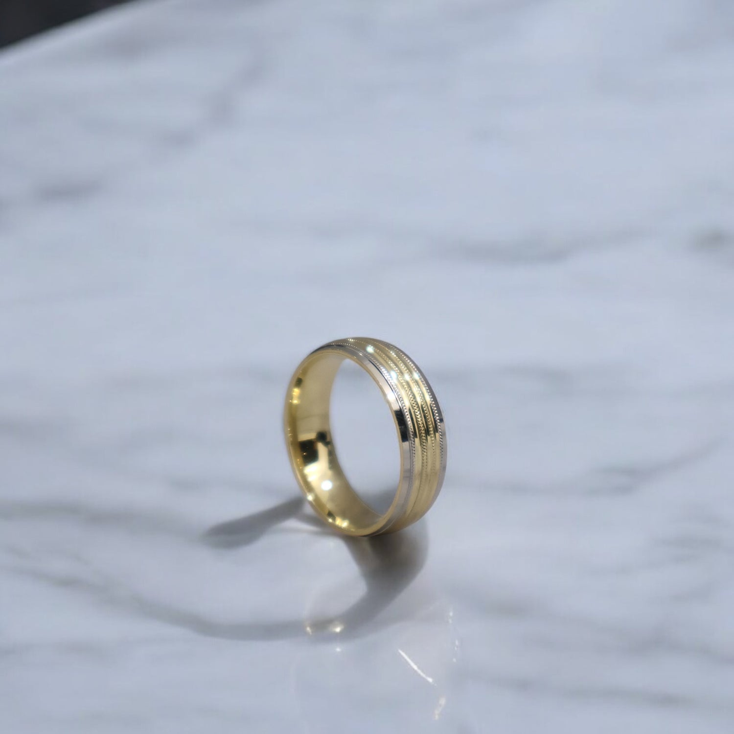 14K Two Tone Fashion Engagement Ring / 3.87gr / 7mm / Sz 11