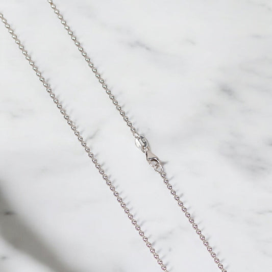 14K WG Military Balls Chain / 9.52gr / 1.9mm / 26in /
