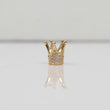 18K YG Crown Ironwork / 1.6gr / 0.3in / White Zircons