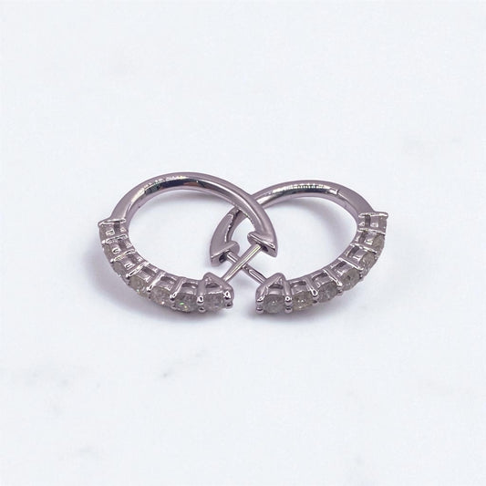 14K White Gold c Earrings 1.44Ct / 3.5gr