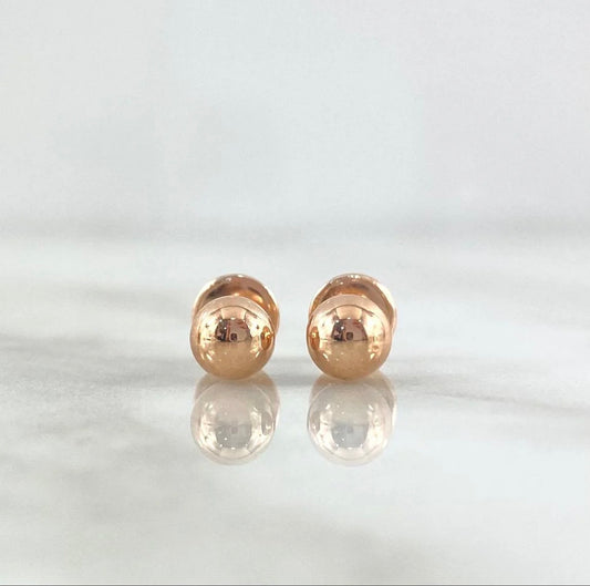 18K Rose Gold Smooth Ball Stud Earrings / 0.9gr / 8mm