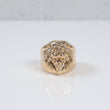 14K YG Lion Face Rings / 22.15gr / Sz 12.5 /