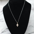 10K White Gold Diamonds Jewelry Set / 3.9gr / 1.3mm / 17in