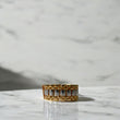 18K Three Colour Gold Crown Ring With Zircons / 8.1gr / Size 10