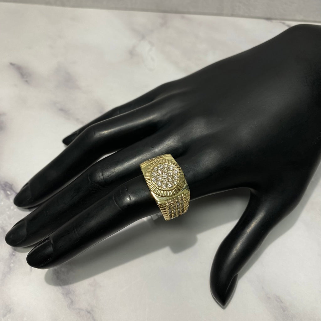 14K Yellow Gold Diamond Rx Type Ring 1.46Ct Dia / 10.72gr / Size 10
