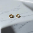 18K Yellow Gold Double Lane Hoop Earrings / 2.44gr / 0.4in