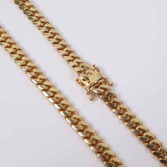 14K YG Cuban Links Chain / 151.9gr / 8.6mm / 24in /