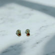 14K Yellow Gold Heart Redstone Stud Earrings / 0.5gr