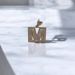 10K YG Big Letter M Pendant / 8.40gr / 1.5in