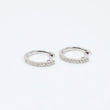 14K White Gold Diamond Luxury Hoop Earrings 0.49Ct / 2.4gr