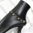 14K 2 Tone Roll On Butterfly Anklet / 3.80gr / 10in
